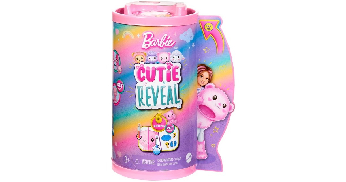 Mattel Barbie Cutie Reveal Chelsea Cozy Cute Serie - Teddybär, Puppe
