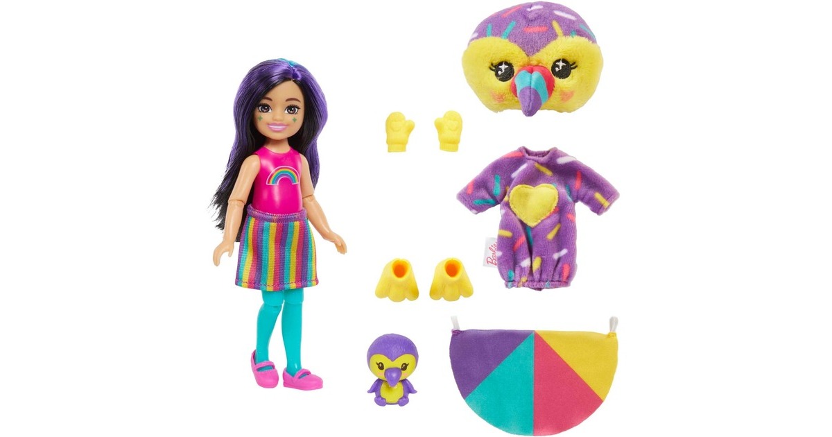 Mattel Barbie Cutie Reveal Chelsea Jungle Series - Tukan, Puppe