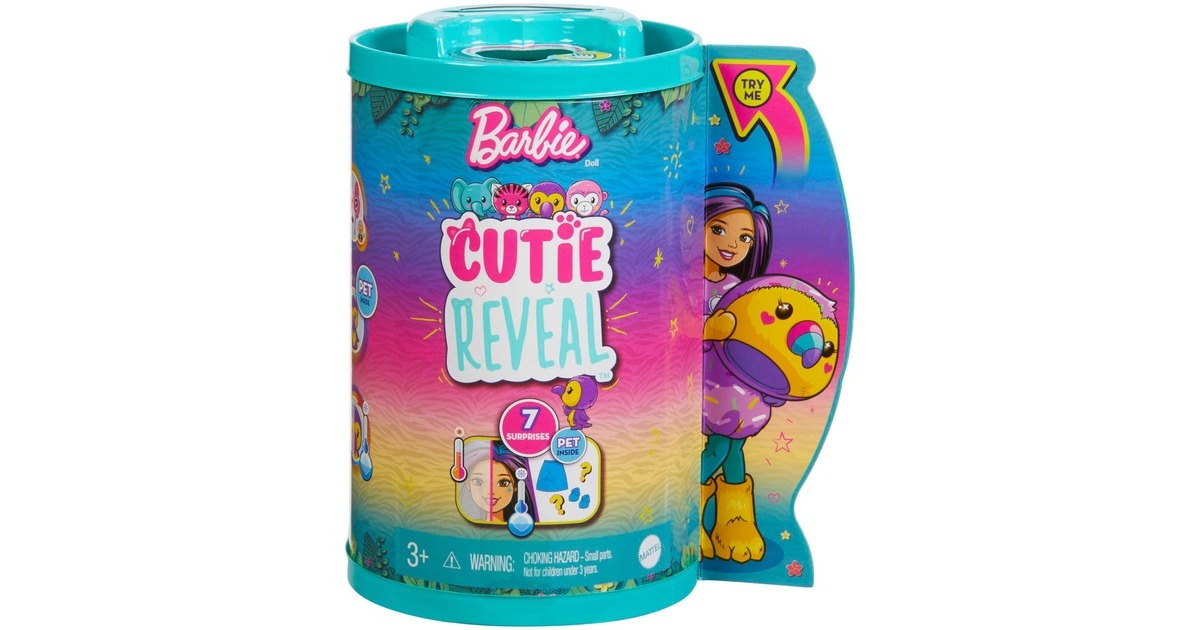 Mattel Barbie Cutie Reveal Chelsea Jungle Series - Tukan, Puppe