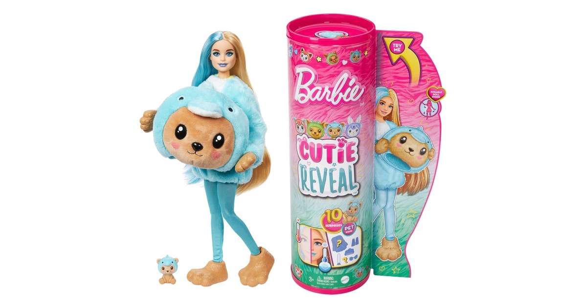 Mattel Barbie Cutie Reveal Costume Cuties Serie - Teddy Dolphin, Puppe