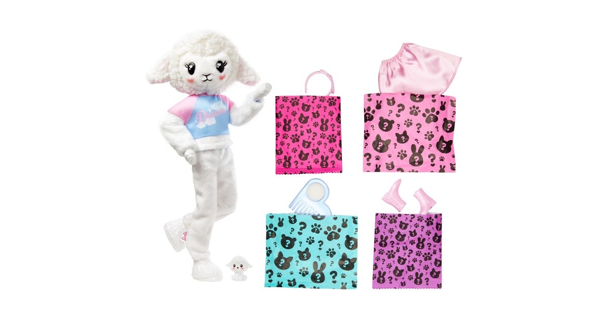 Mattel Barbie Cutie Reveal Cozy Cute Serie - Lämmchen, Puppe