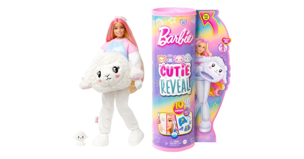Mattel Barbie Cutie Reveal Cozy Cute Serie - Lämmchen, Puppe