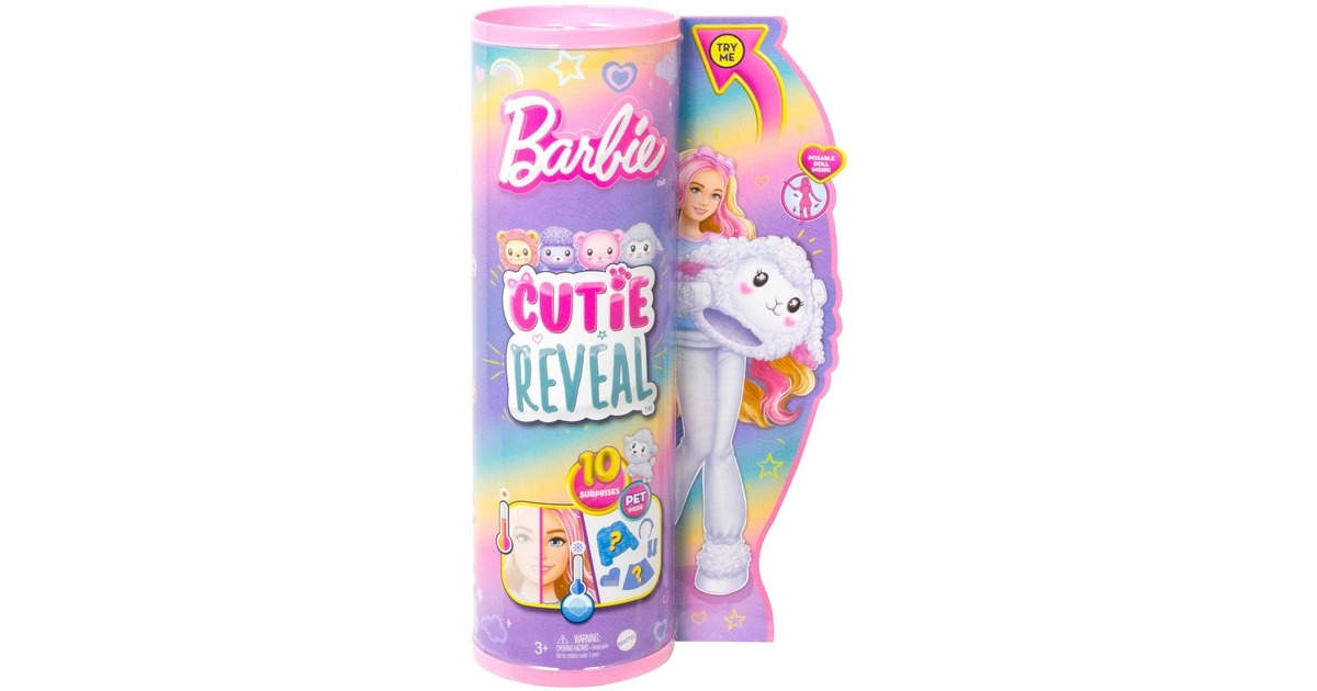 Mattel Barbie Cutie Reveal Cozy Cute Serie - Lämmchen, Puppe