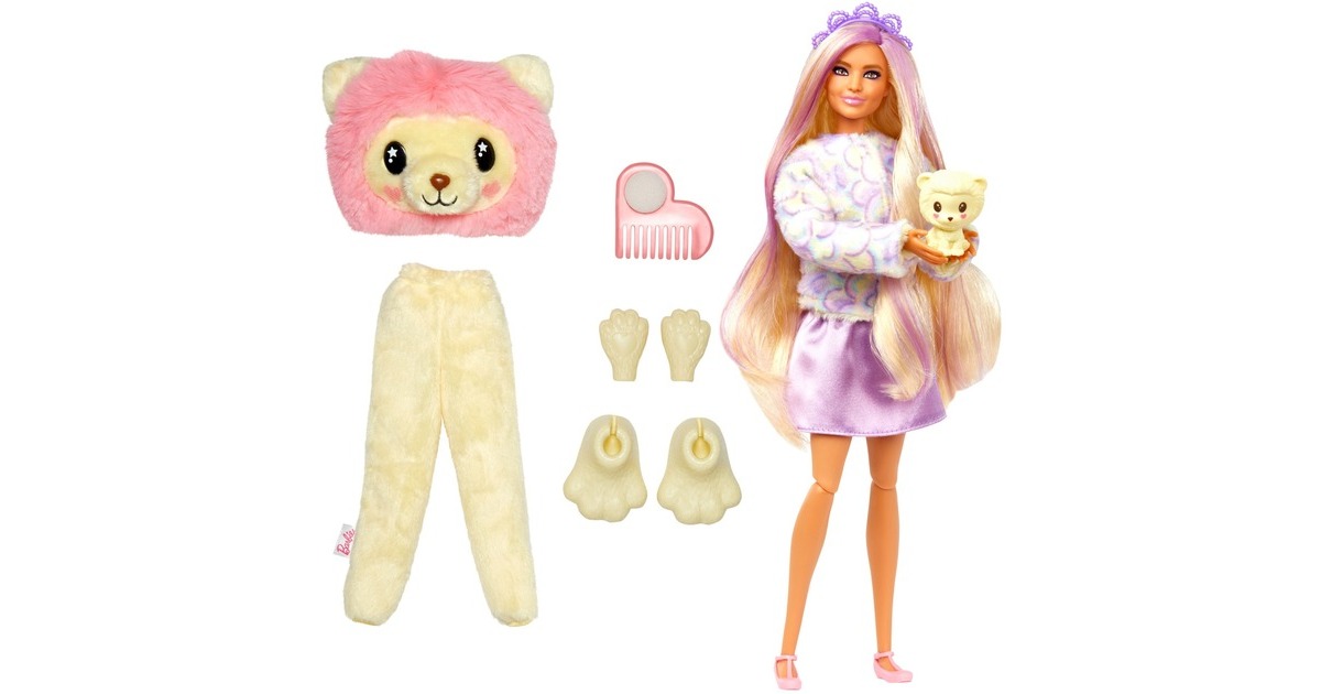 Mattel Barbie Cutie Reveal Cozy Cute Serie - Löwe, Puppe