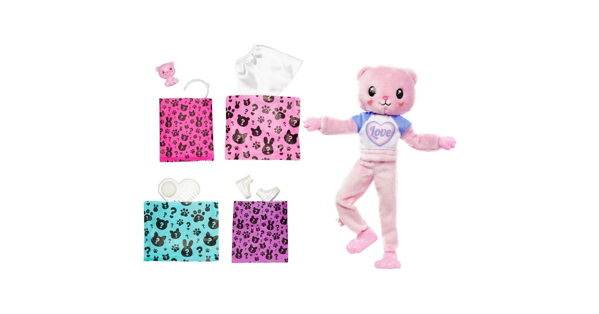 Mattel Barbie Cutie Reveal Cozy Cute Serie - Teddybär, Puppe