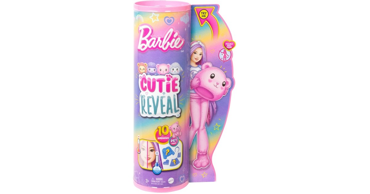 Mattel Barbie Cutie Reveal Cozy Cute Serie - Teddybär, Puppe