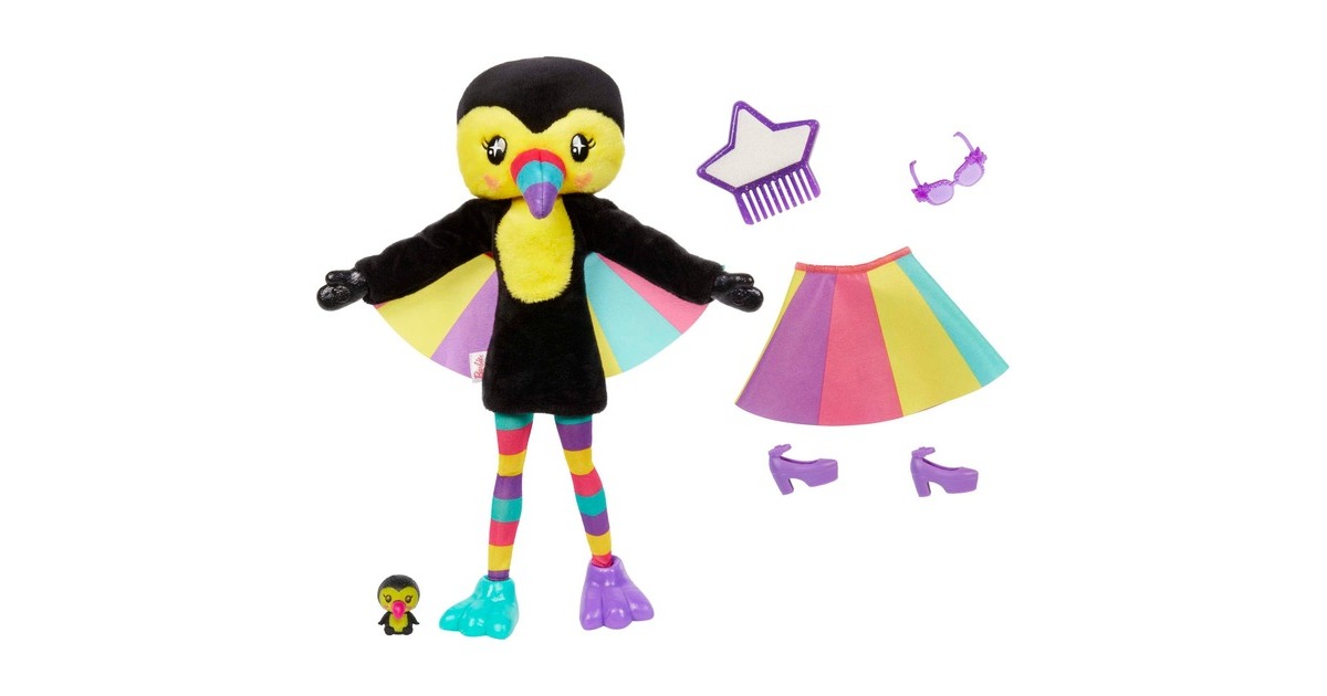 Mattel Barbie Cutie Reveal Dschungel Serie - Tukan, Puppe