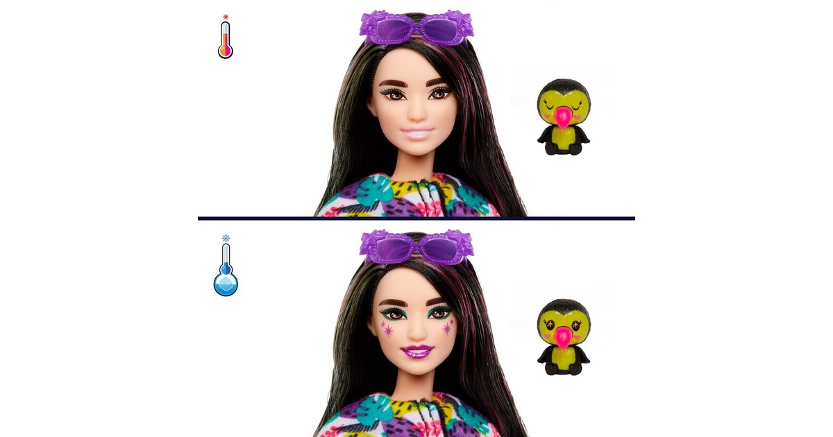 Mattel Barbie Cutie Reveal Dschungel Serie - Tukan, Puppe
