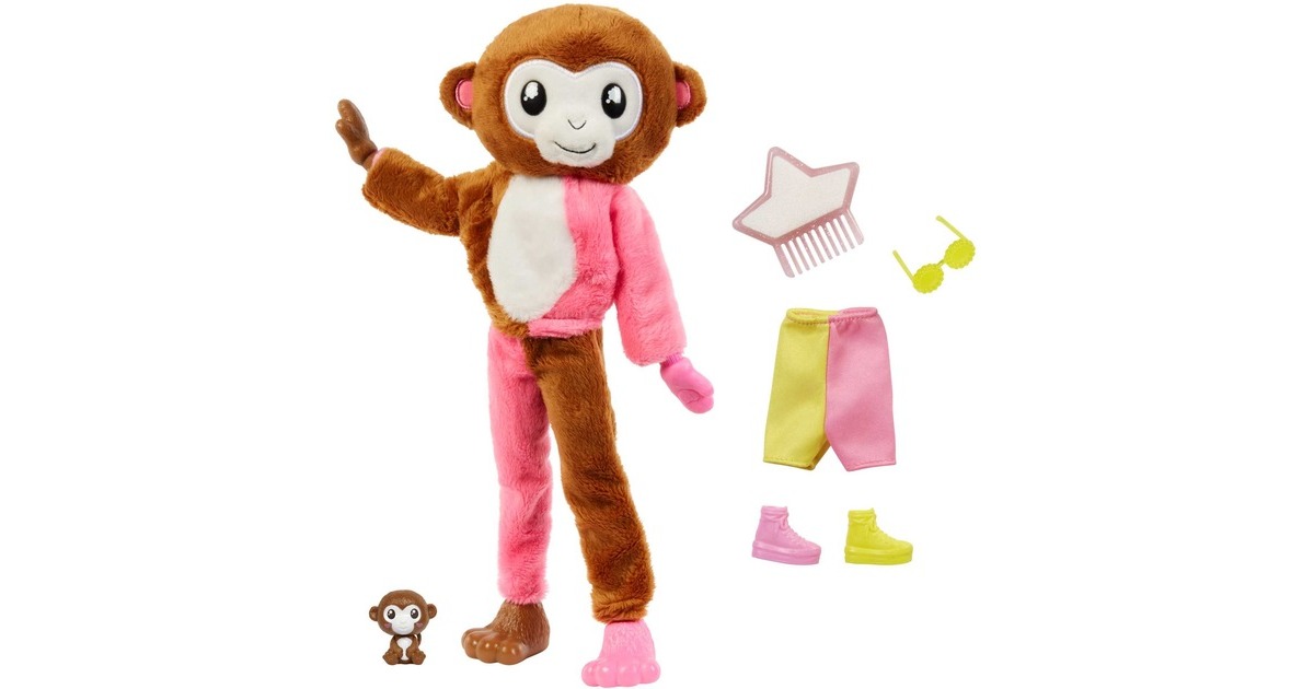Mattel Barbie Cutie Reveal Dschungel Serie - Äffchen, Puppe