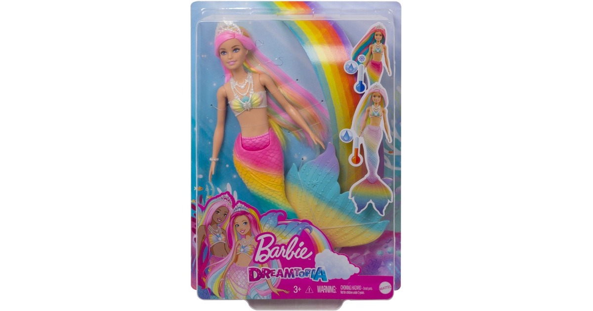 Mattel Barbie Dreamtopia Regenbogenzauber Meerjungfrau Puppe mit Farbwechsel