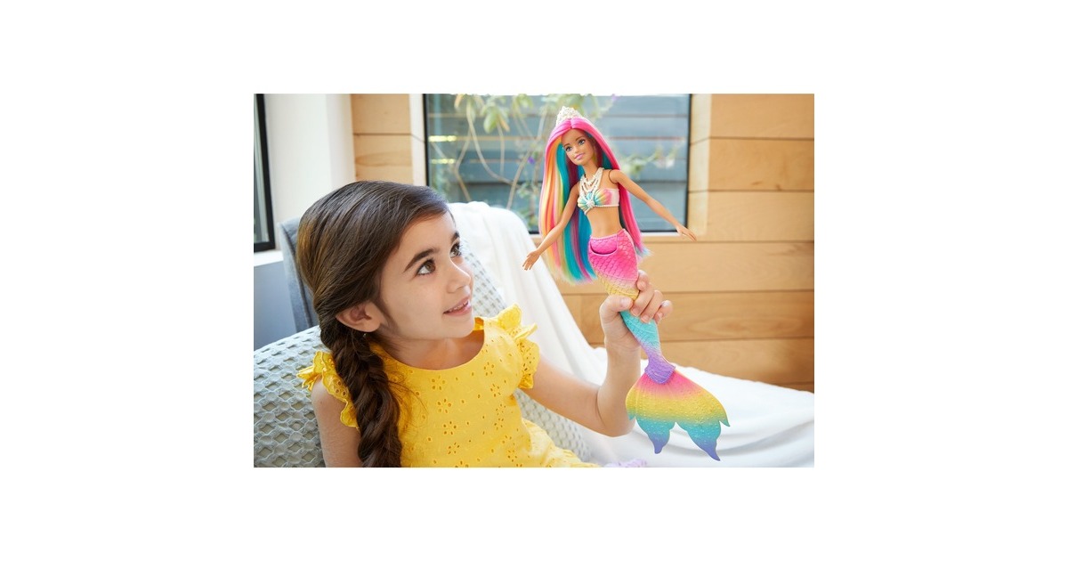 Mattel Barbie Dreamtopia Regenbogenzauber Meerjungfrau Puppe mit Farbwechsel
