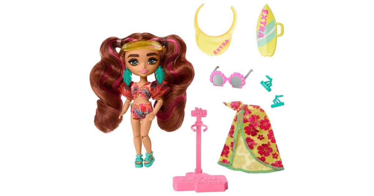 Mattel Barbie Extra Fly Mini-Puppe -Strandmode