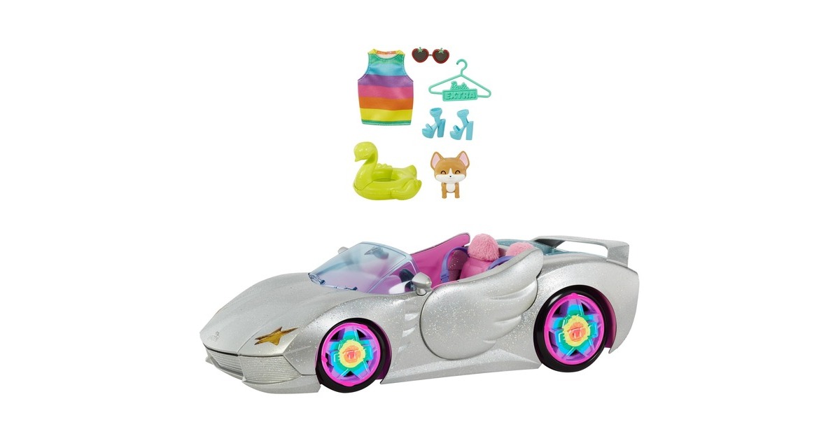 Mattel Barbie Extra Glitzer-Cabrio, Spielfahrzeug