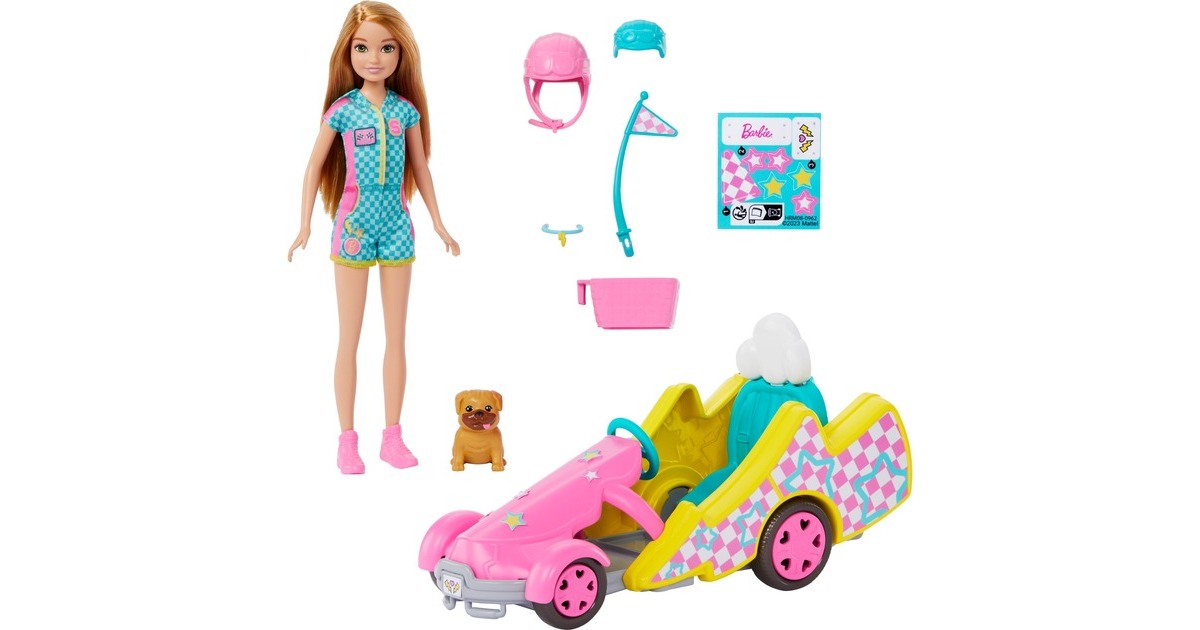 Mattel Barbie Family & Friends Stacie Go-Kart, Puppe