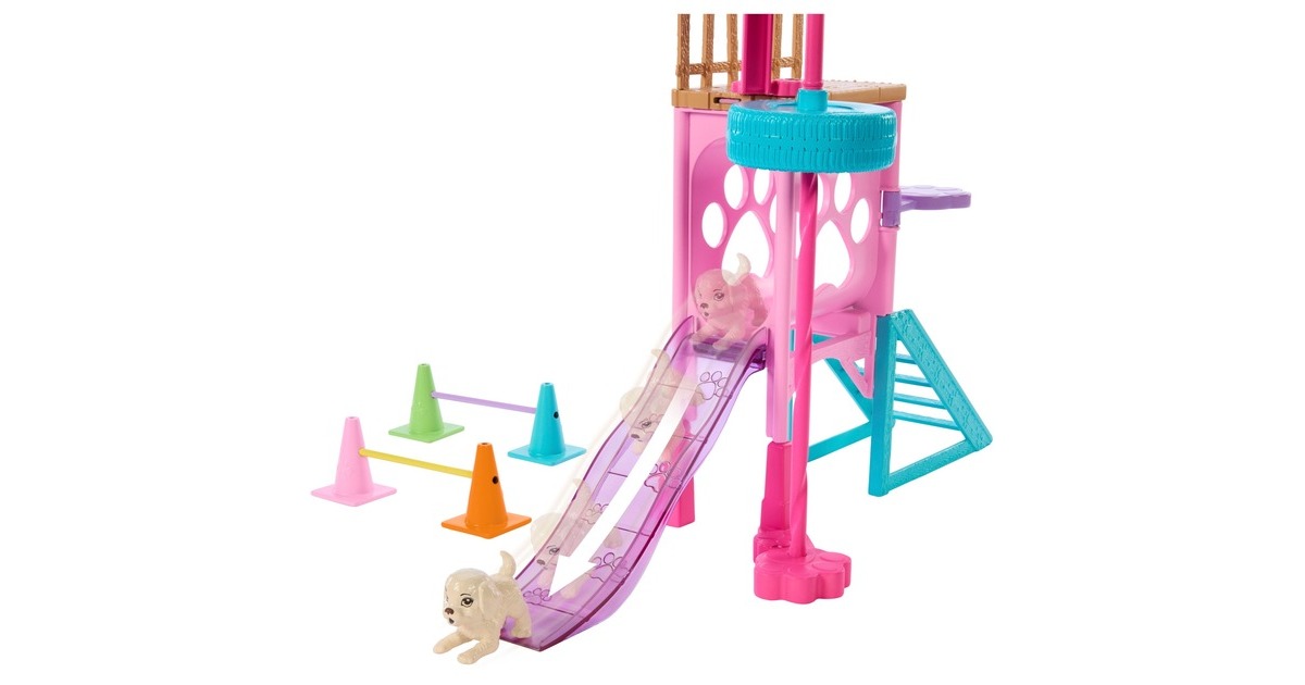 Mattel Barbie Family & Friends Stacie's Puppy Playground Spielset, Puppe