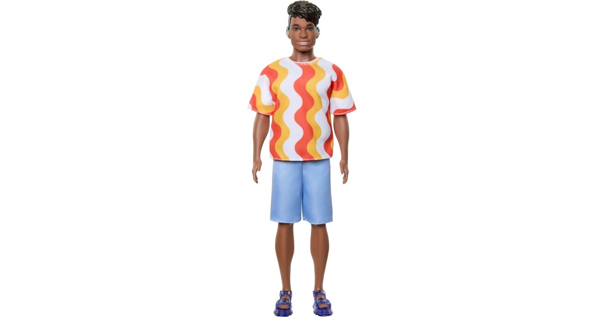 Mattel Barbie Fashionista Ken-Puppe mit rotem und orangenem Hemd