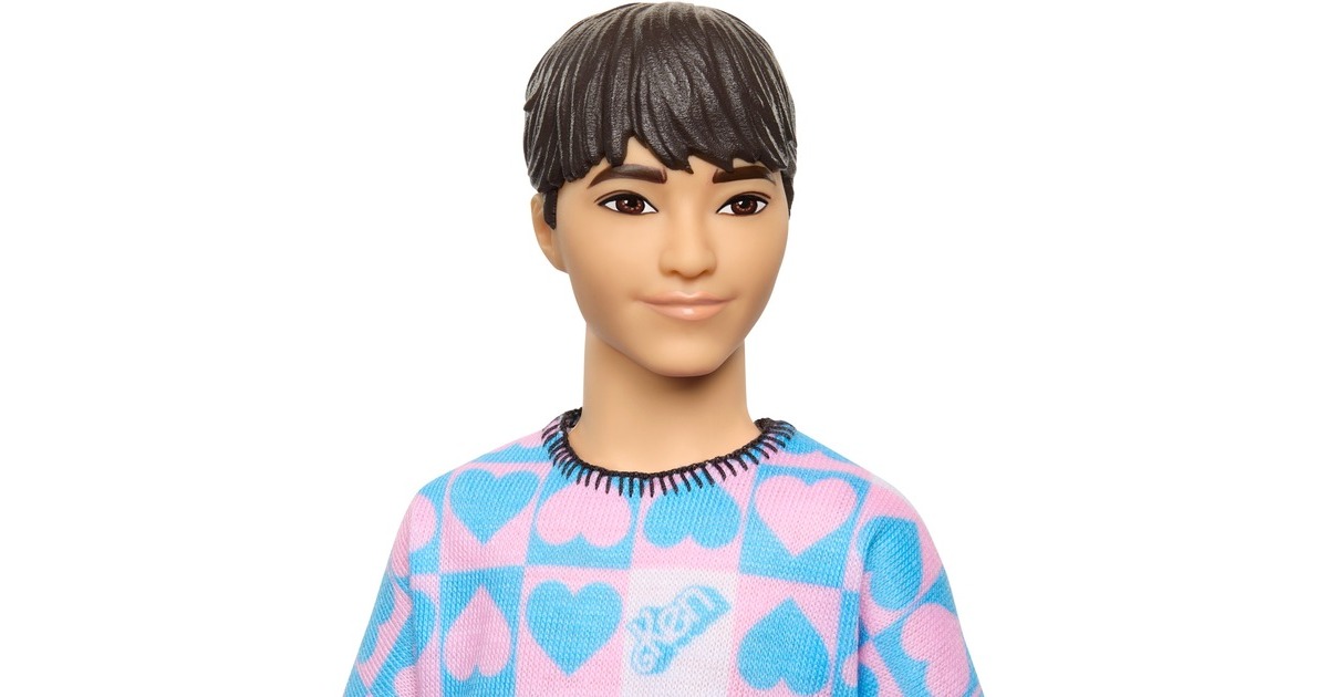 Mattel Barbie Fashionistas Ken-Puppe mit blauem und pinkem Sweater