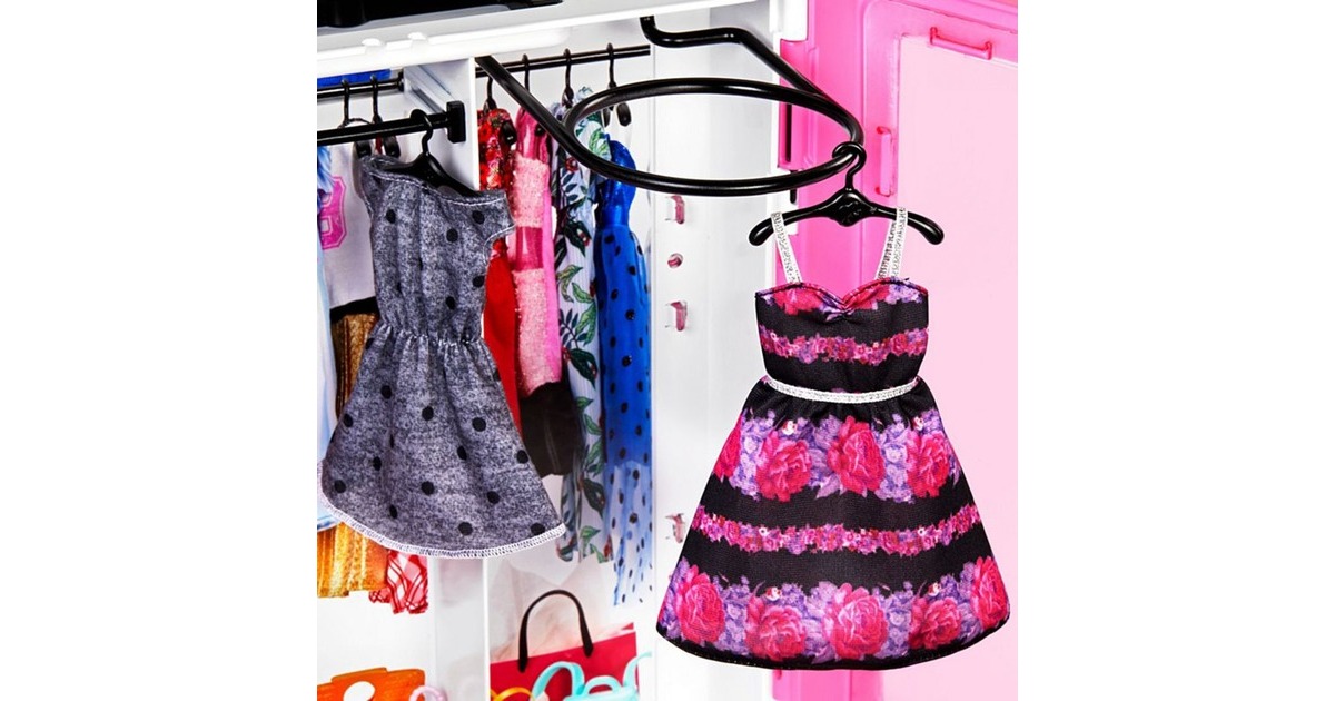 Mattel Barbie Fashionistas Kleiderschrank mit Puppe, Puppenmöbel