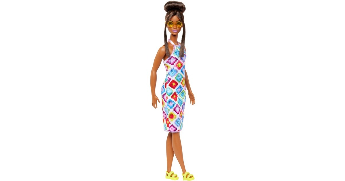 Mattel Barbie Fashionistas-Puppe mit Dutt und gehäkeltem Kleid