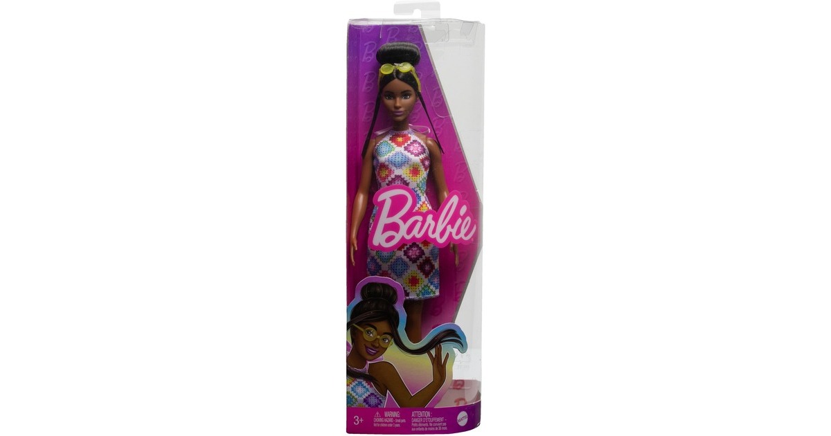 Mattel Barbie Fashionistas-Puppe mit Dutt und gehäkeltem Kleid