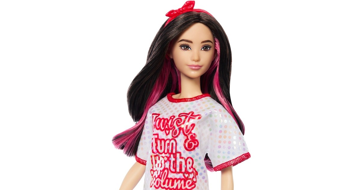 Mattel Barbie Fashionistas-Puppe mit weißem T-Shirt-Kleid