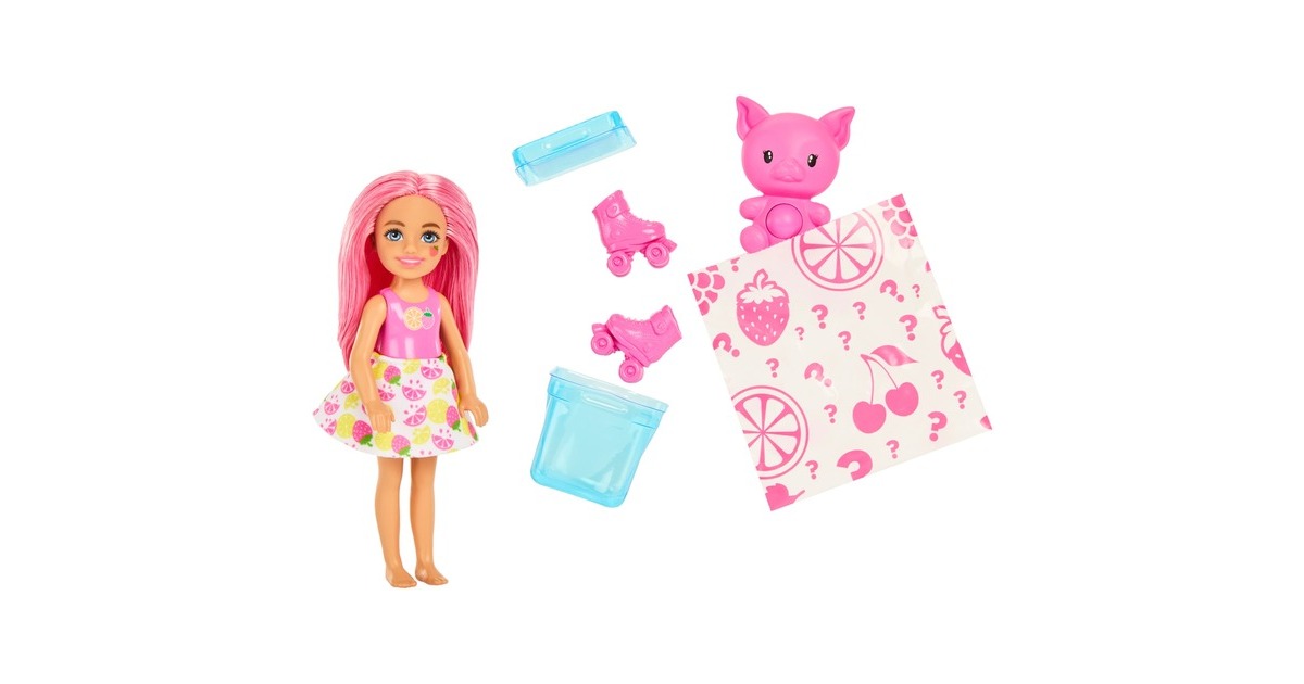 Mattel Barbie Pop! Reveal Chelsea Fruit Serie, Spielfigur(sortierter Artikel, eine Figur)