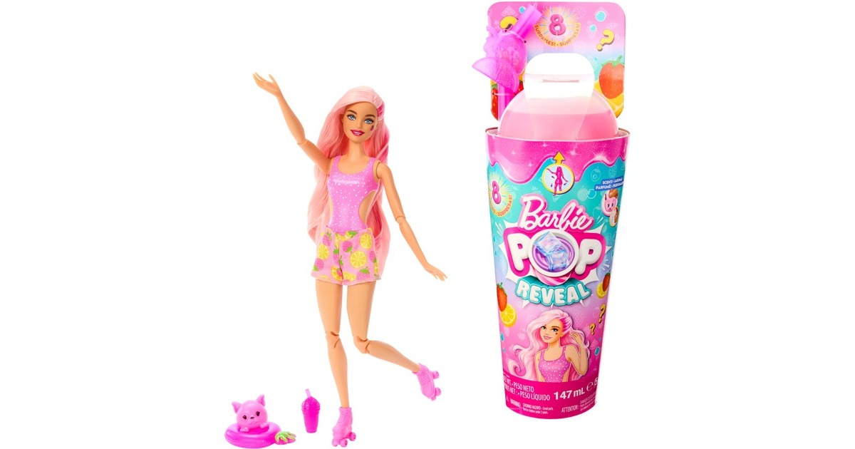 Mattel Barbie Pop! Reveal Juicy Fruits - Erdbeerlimonade, Puppe