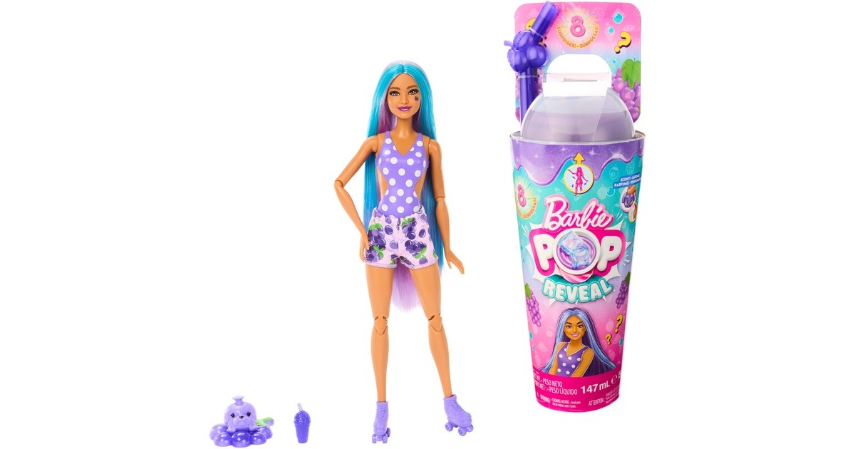 Mattel Barbie Pop! Reveal Juicy Fruits - Traubensaft, Puppe