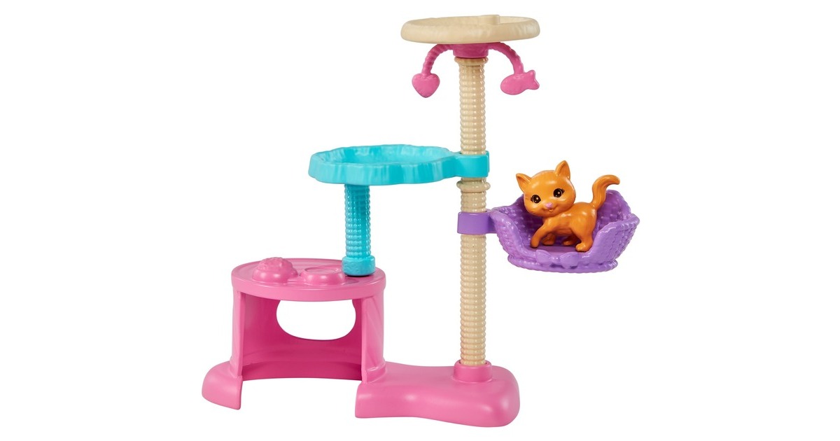Mattel Barbie-Puppe und Kätzchen Kratzbaum Spielset