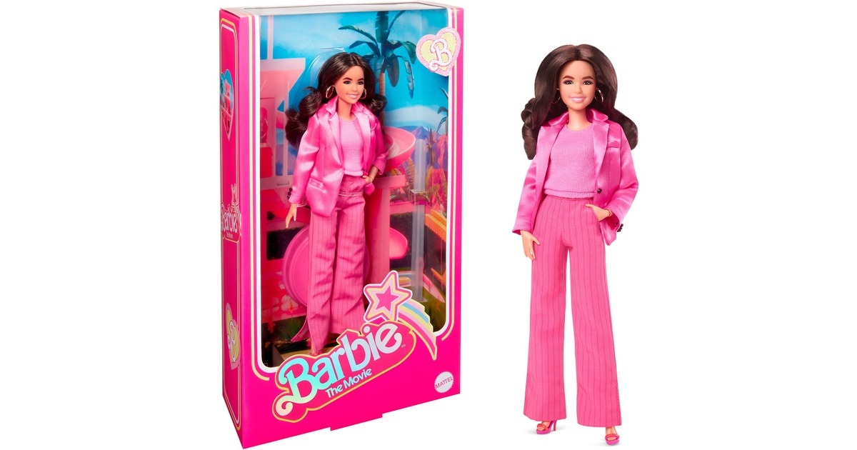Mattel Barbie Signature The Movie - America Ferrera als Gloria Puppe zum Film im dreiteiligen Hosenanzug in Pink, Spielfigur Mattel Barbie Signature The Movie - America Ferrera als Gloria Puppe zum Film im dreiteiligen Hosenanzug in Pink, Spielfigur