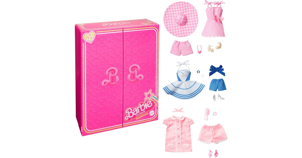 Mattel Barbie Signature The Movie - Barbie Modeset aus dem Film inkl. Schuhe und Accessoires, Puppenzubehör Mattel Barbie Signature The Movie - Barbie Modeset aus dem Film inkl. Schuhe und Accessoires, Puppenzubehör