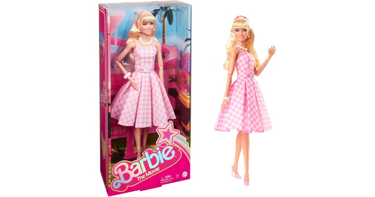 Mattel Barbie Signature The Movie - Margot Robbie als Barbie Puppe zum Film im rosa-weißen Karo-Kleid, Spielfigur Mattel Barbie Signature The Movie - Margot Robbie als Barbie Puppe zum Film im rosa-weißen Karo-Kleid, Spielfigur