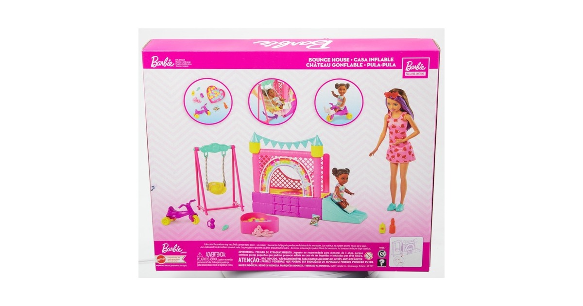 Mattel Barbie Skipper Babysitters Inc. Hüpfburg mit Skipper, Kleinkind und Zubehör, Kulisse