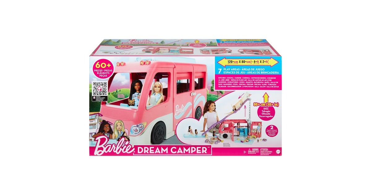 Mattel Barbie Super Abenteuer-Camper mit Zubehör, Spielfahrzeug