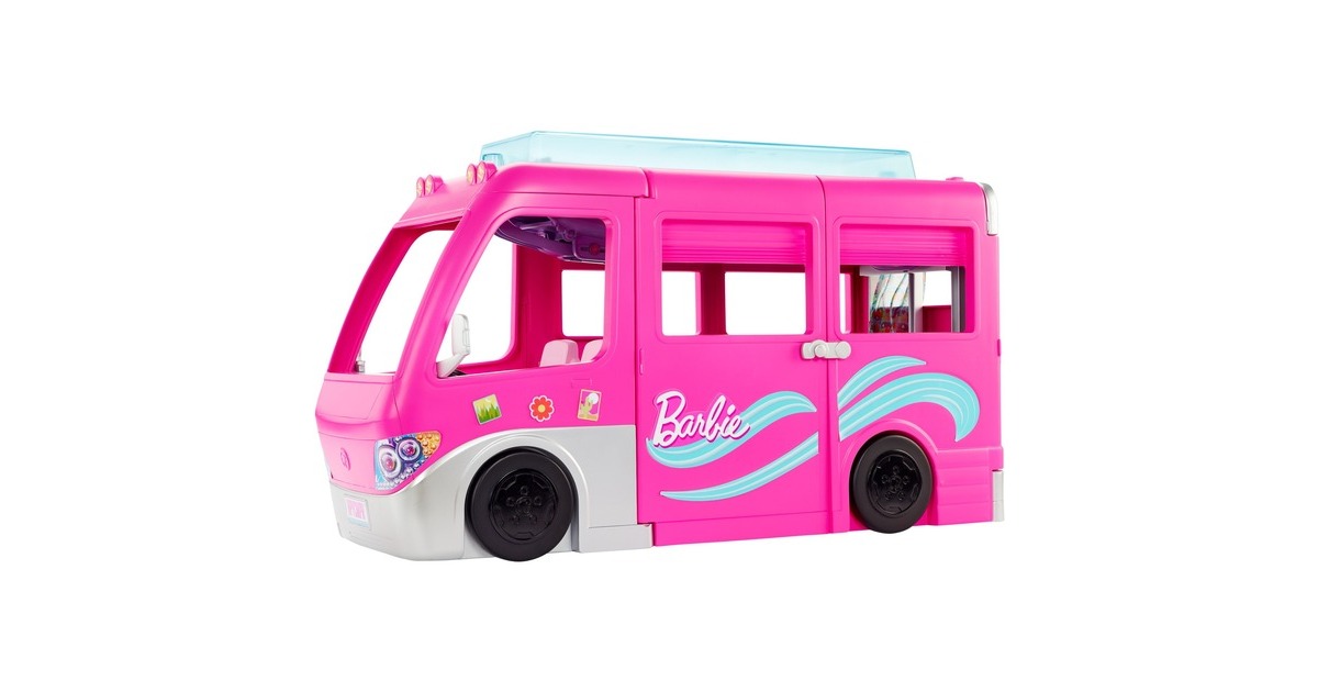 Mattel Barbie Super Abenteuer-Camper mit Zubehör, Spielfahrzeug