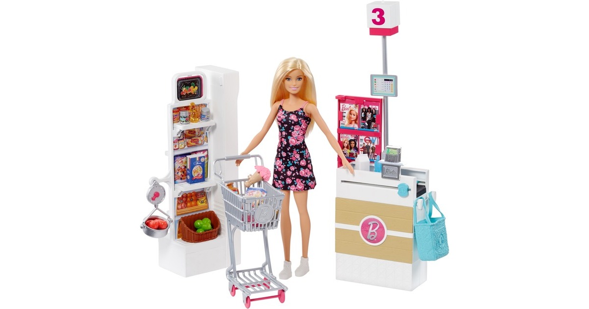 Mattel Barbie Supermarkt und Puppe
