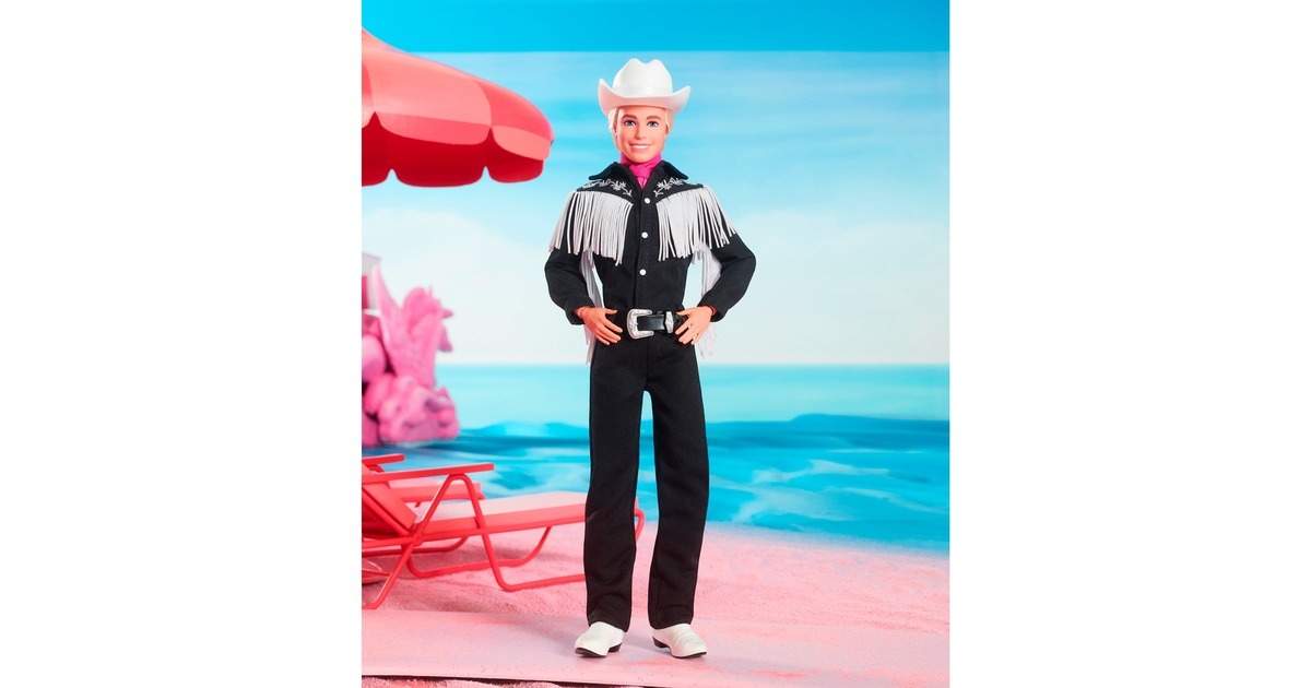 Mattel Barbie The Movie - Ken-Sammelpuppe mit schwarzem Cowboy-Outfit
