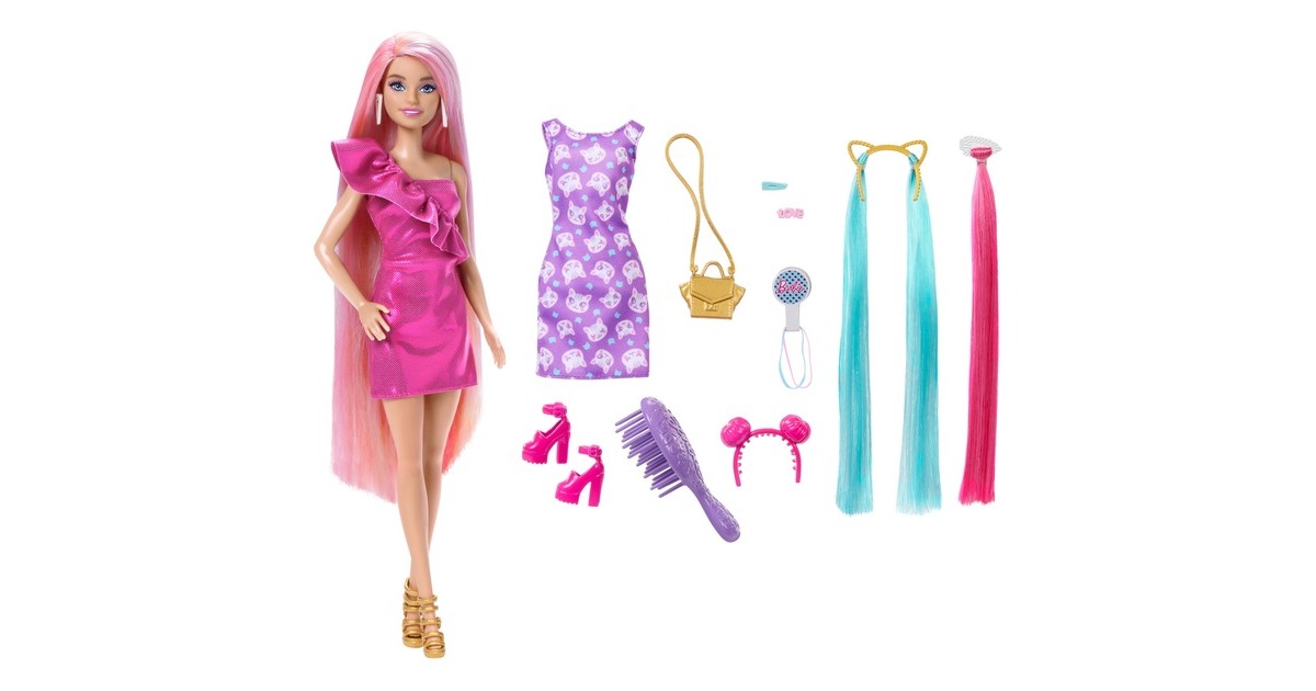Mattel Barbie Totally Hair Puppe mit Katzenoutfit