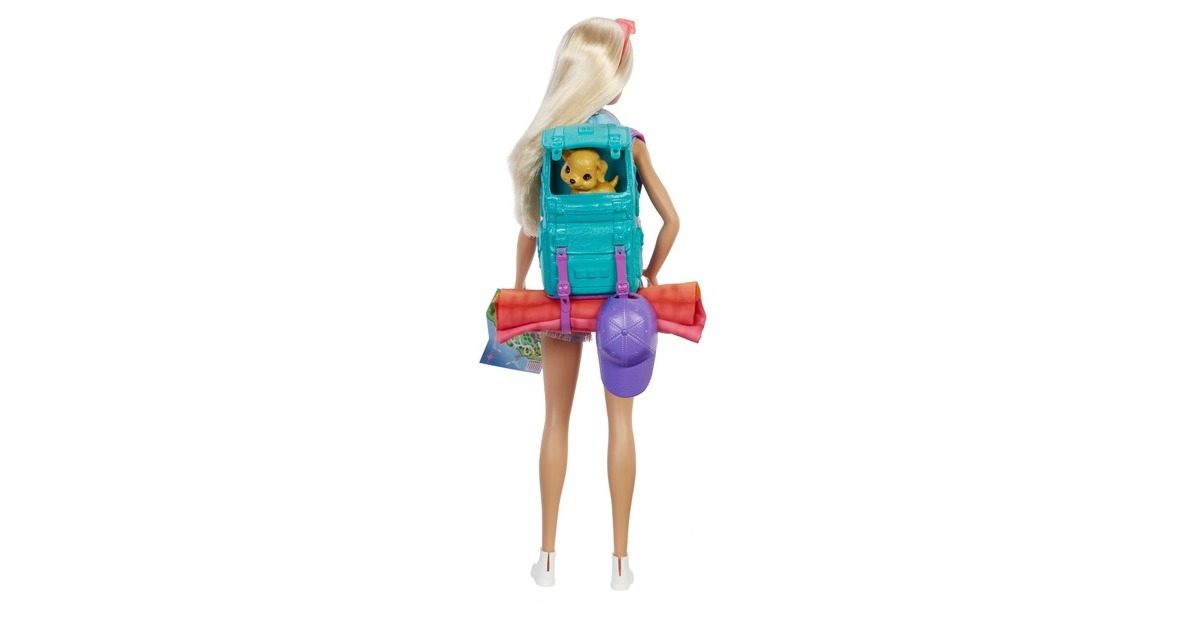 Mattel Barbie “It takes two! Camping” Spielset mit Malibu Puppe, Hündchen und Accessoires