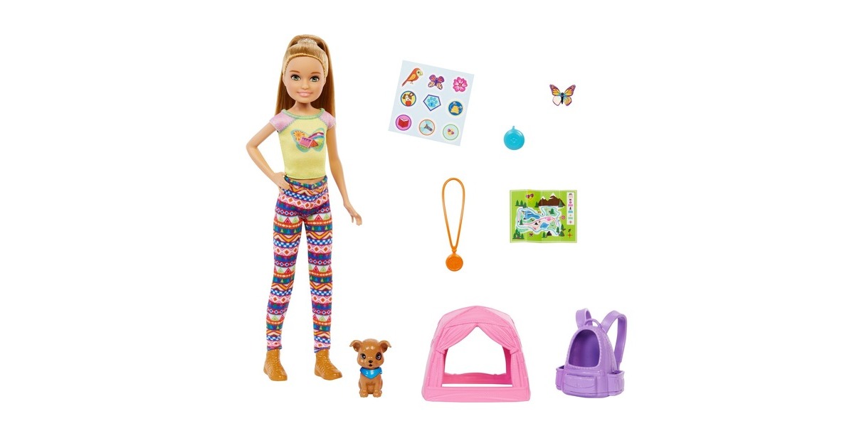 Mattel Barbie “It takes two! Camping” Spielset mit Stacie Puppe und Hündchen