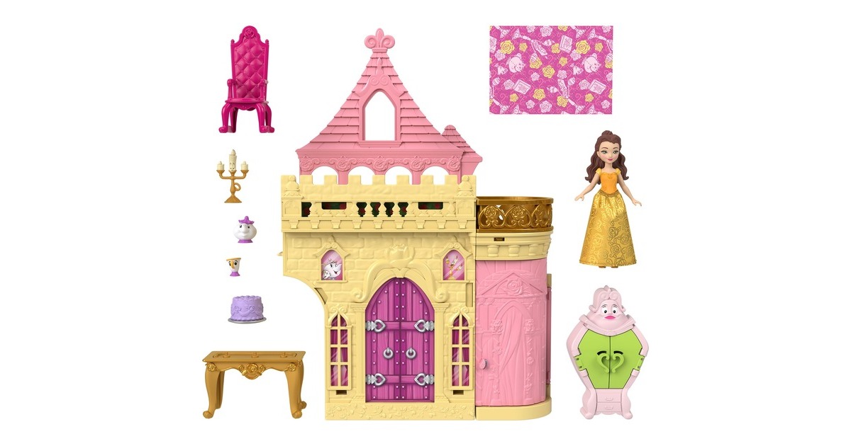 Mattel Disney Prinzessin Belle´s Magical Surprise Castle Playset, Spielgebäude