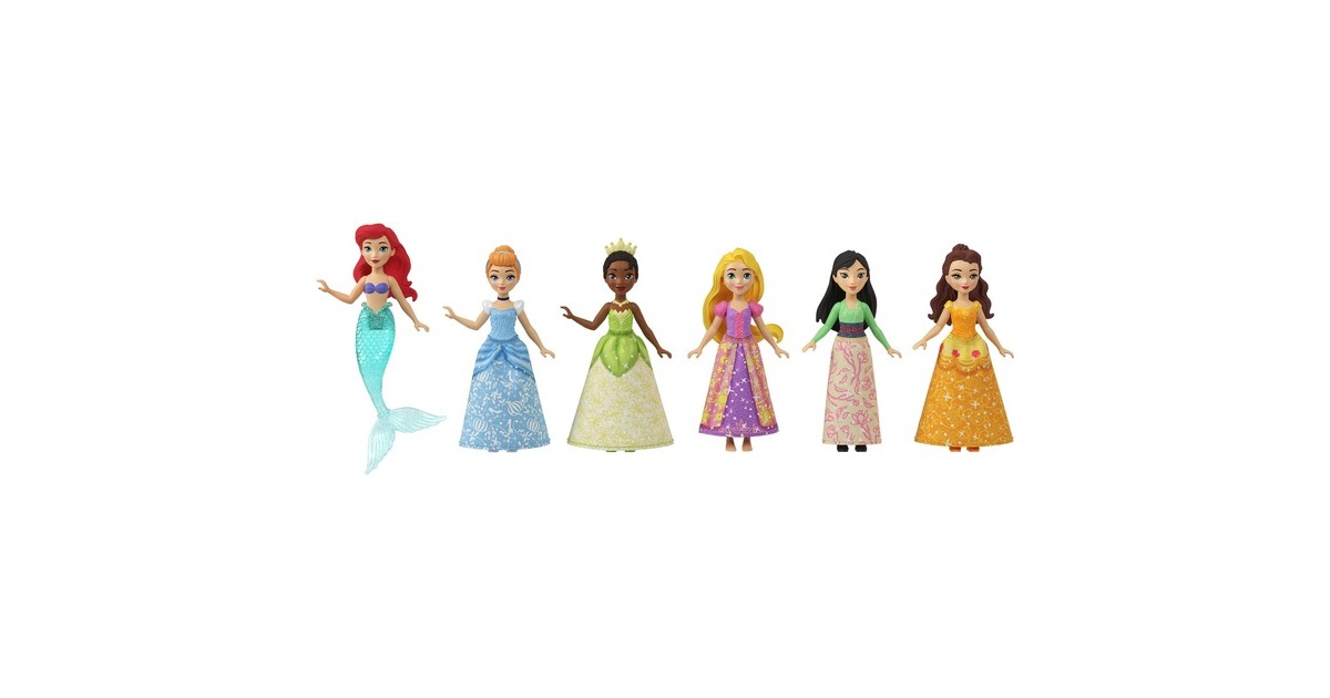 Mattel Disney Prinzessin Small Dolls Teeparty 6er-Pack, Spielfigur