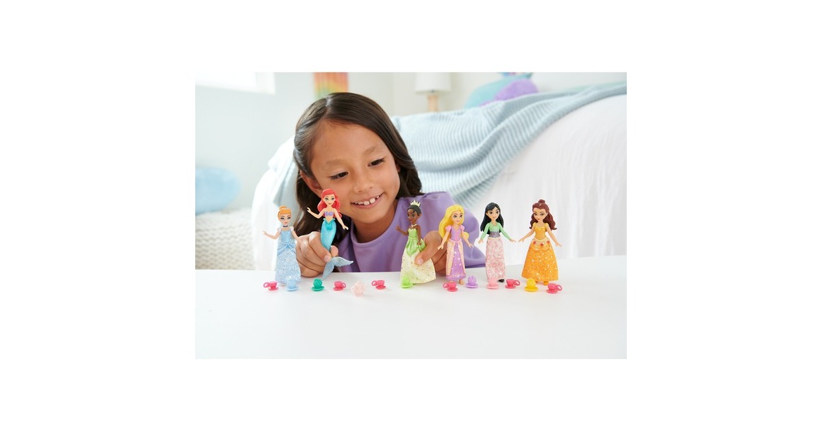 Mattel Disney Prinzessin Small Dolls Teeparty 6er-Pack, Spielfigur