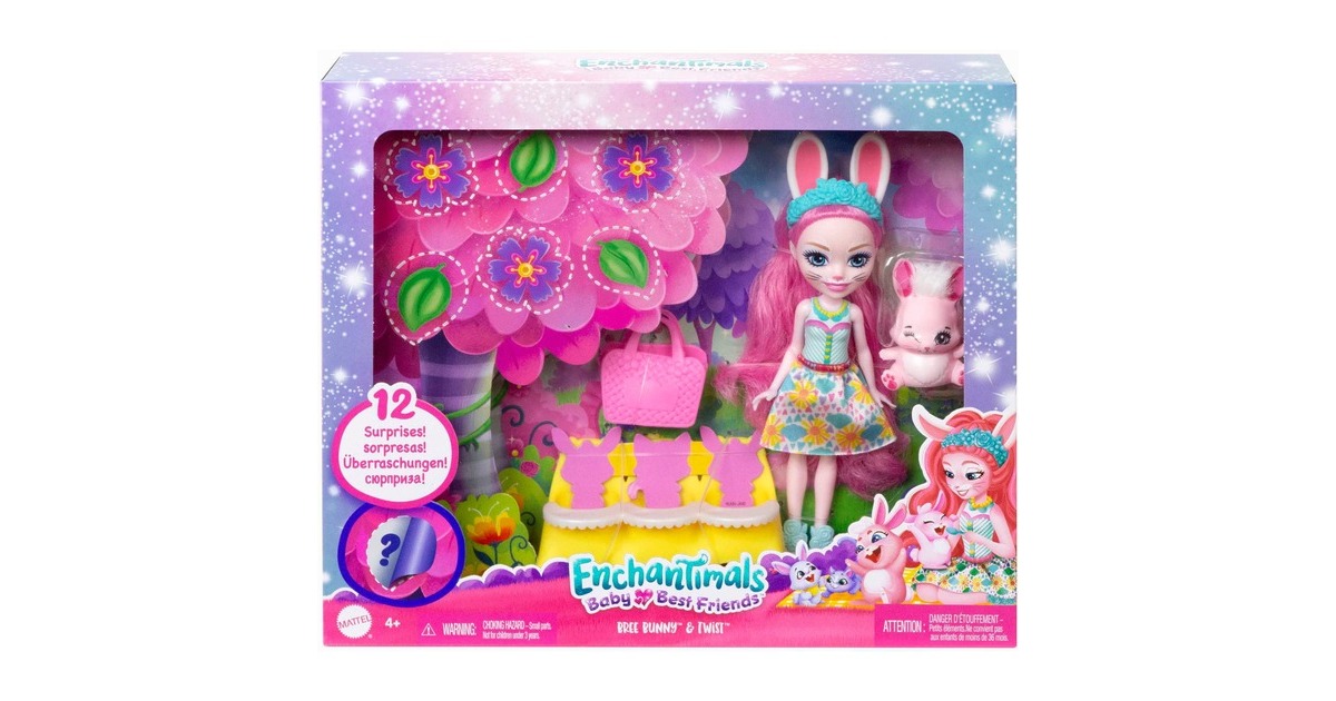 Mattel Enchantimals Baby Bestie Bree Bunny & Twist Bunny, Puppe