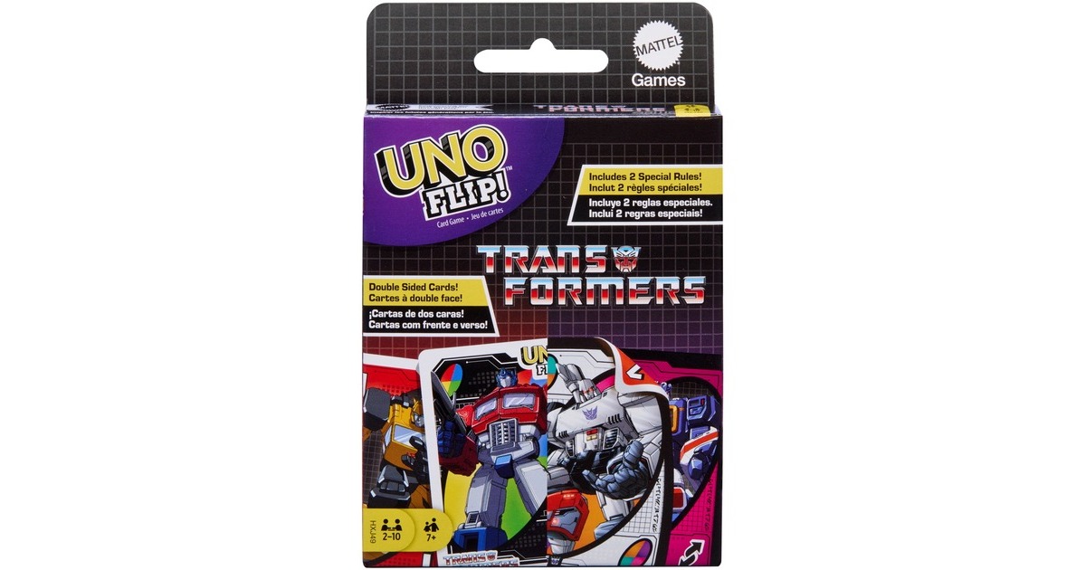 Mattel Games UNO Flip! Transformers, Kartenspiel