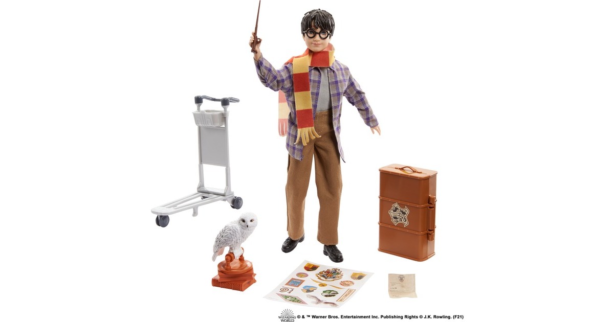 Mattel Harry Potter Gleis 9 3/4 Spielset mit Harry Potter Puppe & Hedwig Figur