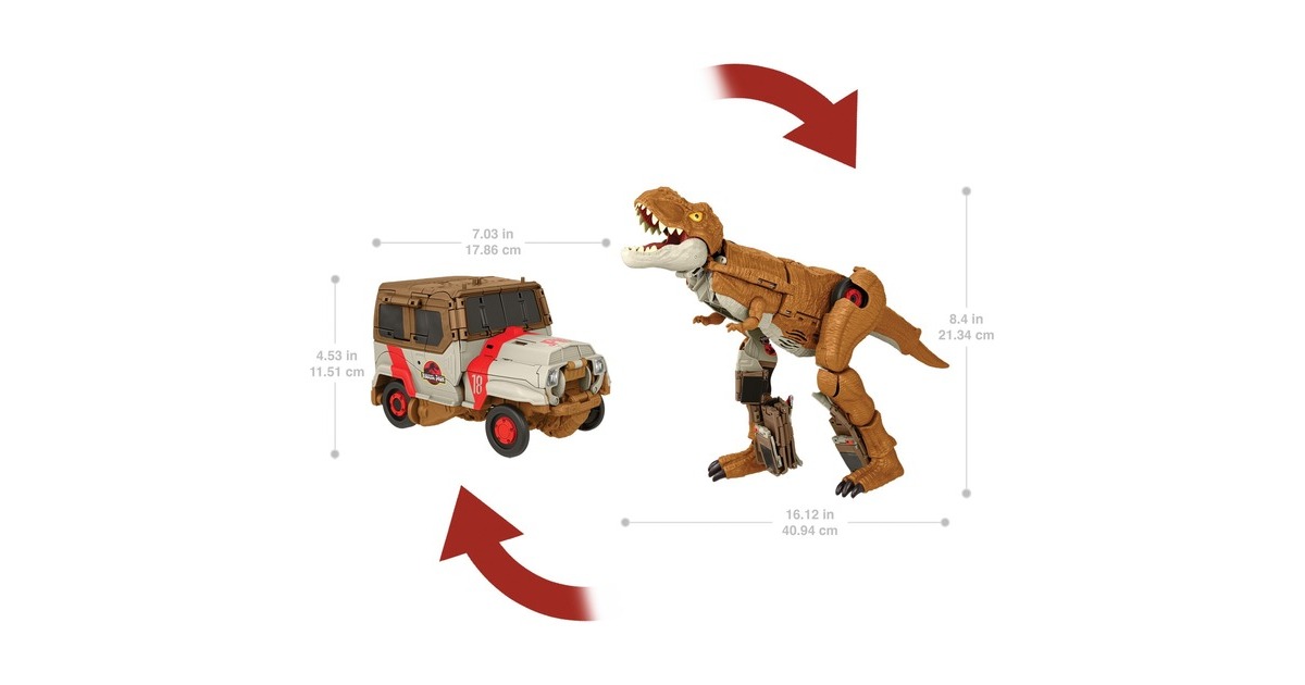 Mattel Jurassic World Fierce Changers Chase N' Roar T-Rex, Spielfigur