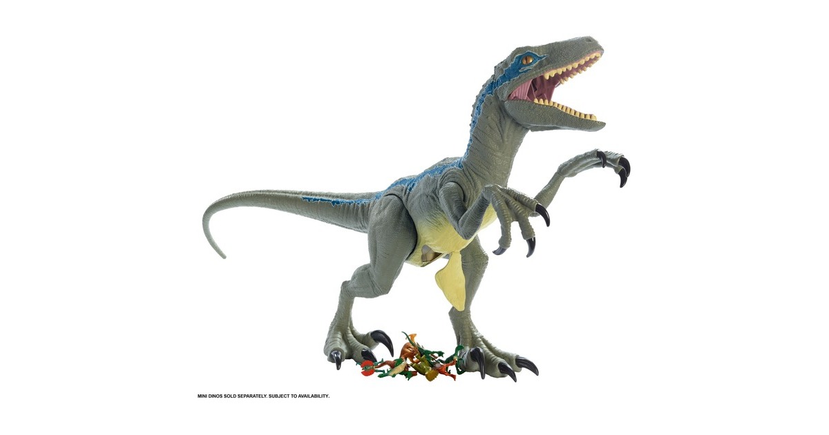 Mattel Jurassic World Riesendino Velociraptor Blue, Spielfigur