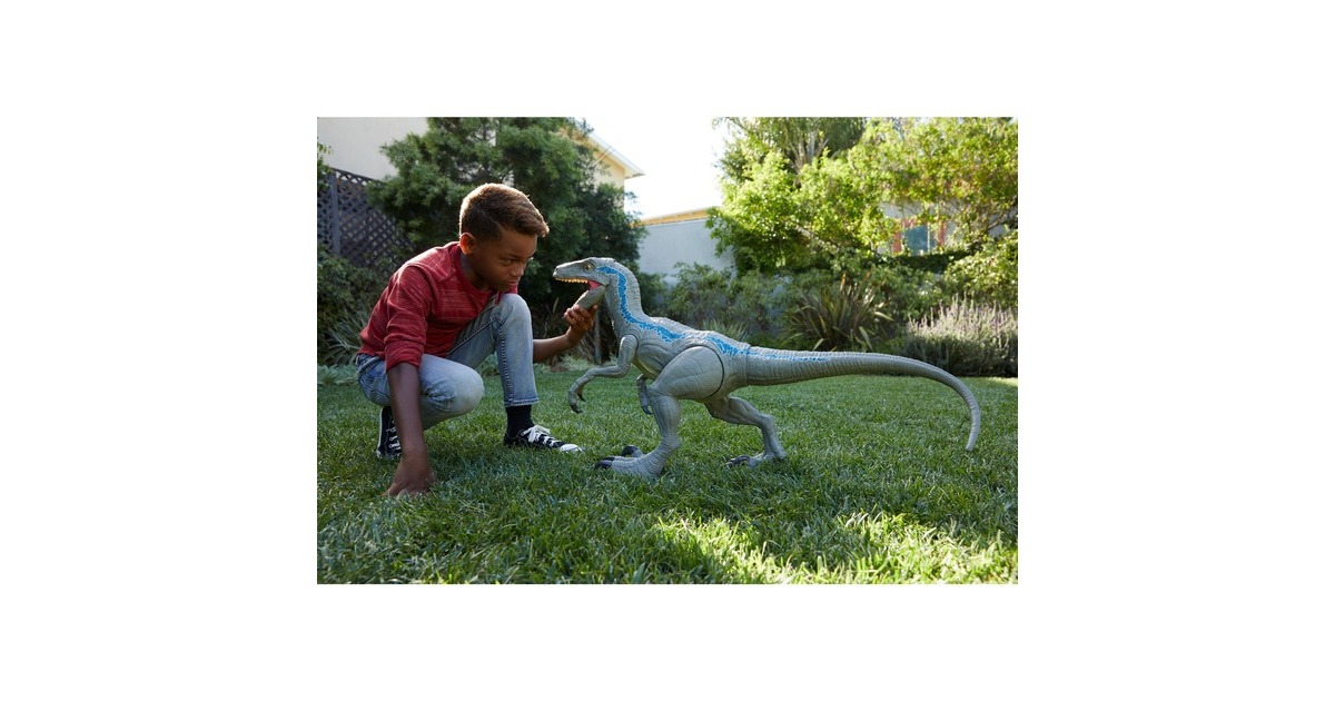 Mattel Jurassic World Riesendino Velociraptor Blue, Spielfigur