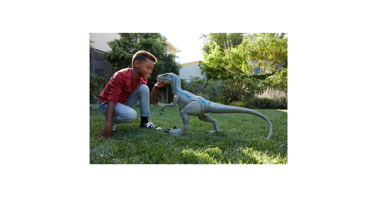 Mattel Jurassic World Riesendino Velociraptor Blue, Spielfigur
